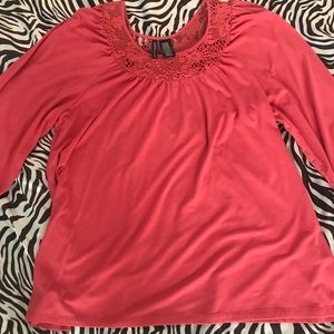 Peach half long sleeve shirt